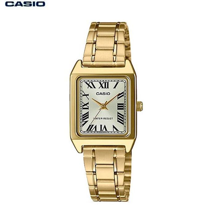 Casio Montre Femmes LTP-V007G-9BUDF Bracelet en Métal Plaqué Or Cadran Romain