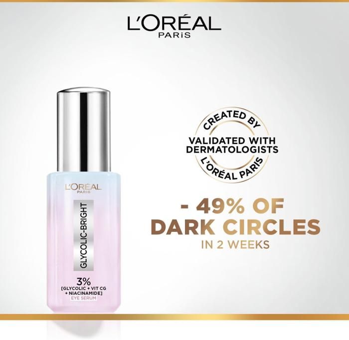 L'Oréal Paris - Sérum Glycolique Lumineux Anti-Cernes [Glycolic + Niacinamide + Vitamine Cg] - 20 ml