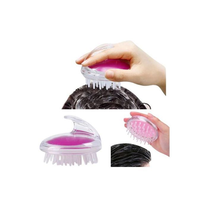 Brosse silicone anti stresse à cheveux doux massage tête shampooing cuir