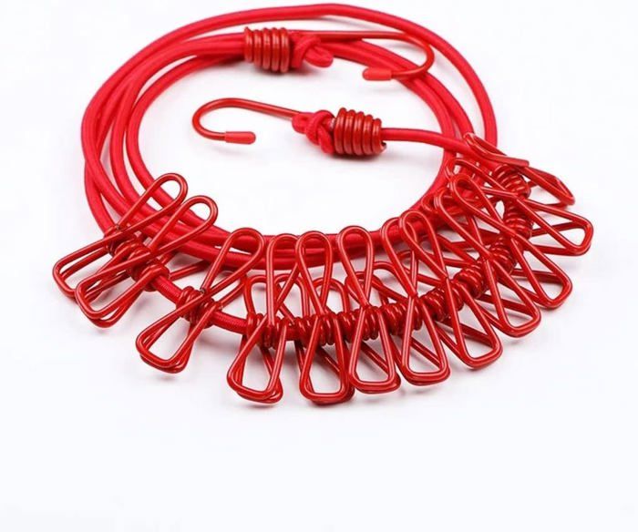 Corde à Linge élastique Portable 12 Clip de Ceinture extérieure 190cm