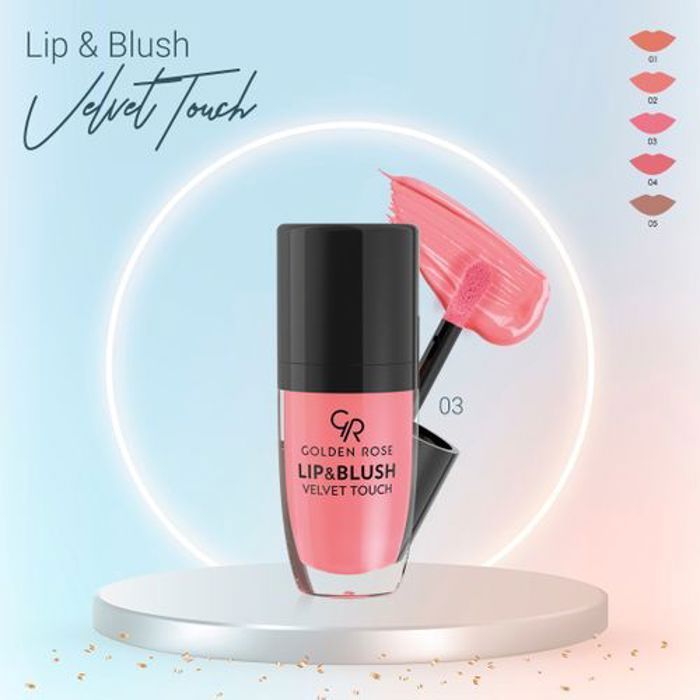 Blush 2 en 1 - GOLDEN ROSE - Lip & Blush Velvet Touch N°: 03 - Rose - Cruelty-free - 4,5 ml