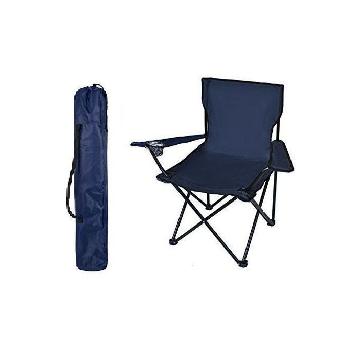 Chaise pliante de camping et plage – Fauteuil avec accoudoirs et porte-gobelet