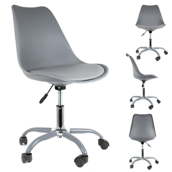 KIRUNA Chaise de bureau à roulette gris 46.5 x 92 x 58.5 cm