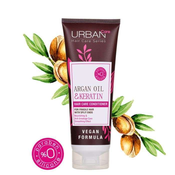 Urban Care Après-Shampooing Argan & Kératine – Soin Nourrissant Anti-Casse 250 ml