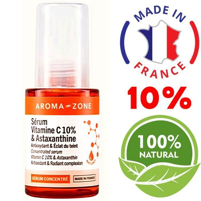 Sérum concentré Vitamine C & Astaxanthine anti-âge taches brunes 10% 30ml