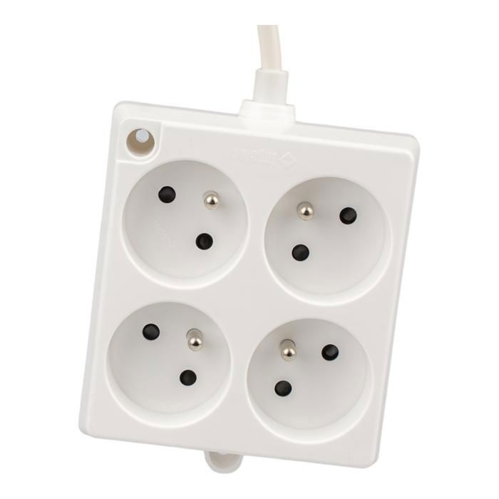 MULTIPRISE 2 POLES + TERRE 4 POSTES BLANC 1546