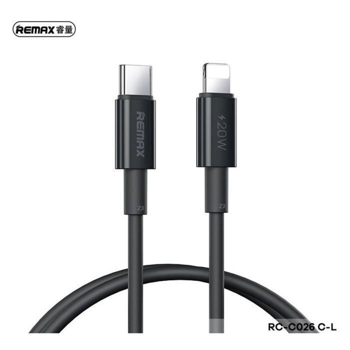 Câble De Charge Rapide 20W, CÂBLE DE DONNÉES TYPE-C À IPH (1M), Câble IPhone REMAX RC-C026