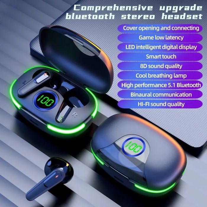 Nouveau PRO80 Stéréo Bluetooth Casque TWS5.1 Intelligent Tactile LED Numérique