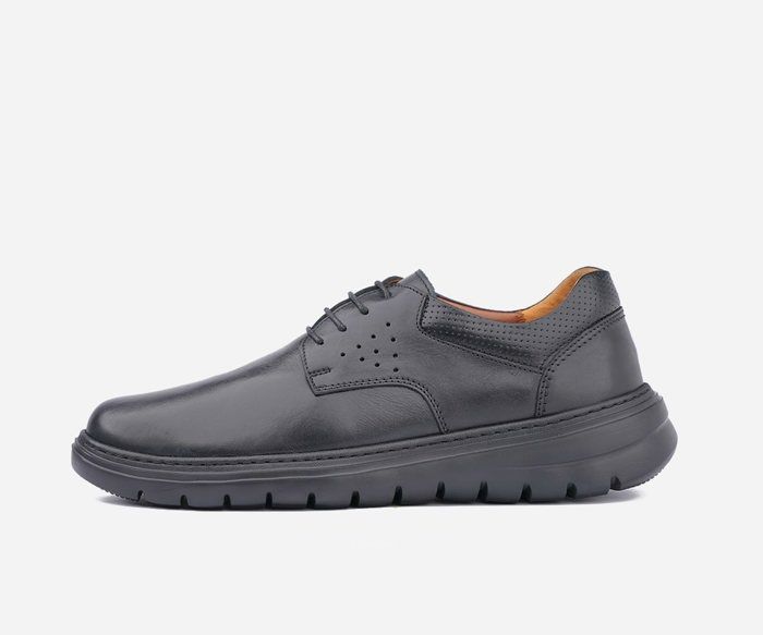 Chaussure Médicale - OPIYANE - Noir - Cuir véritable - Semelles EVA amovibles - Ultra légères - Marjane Mall - Image 1