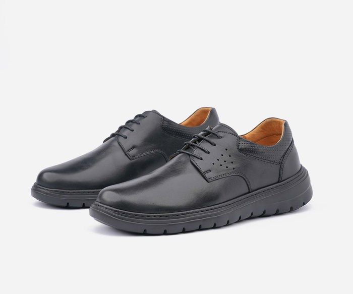 Chaussure Médicale - OPIYANE - Noir - Cuir véritable - Semelles EVA amovibles - Ultra légères - Marjane Mall - Image 2