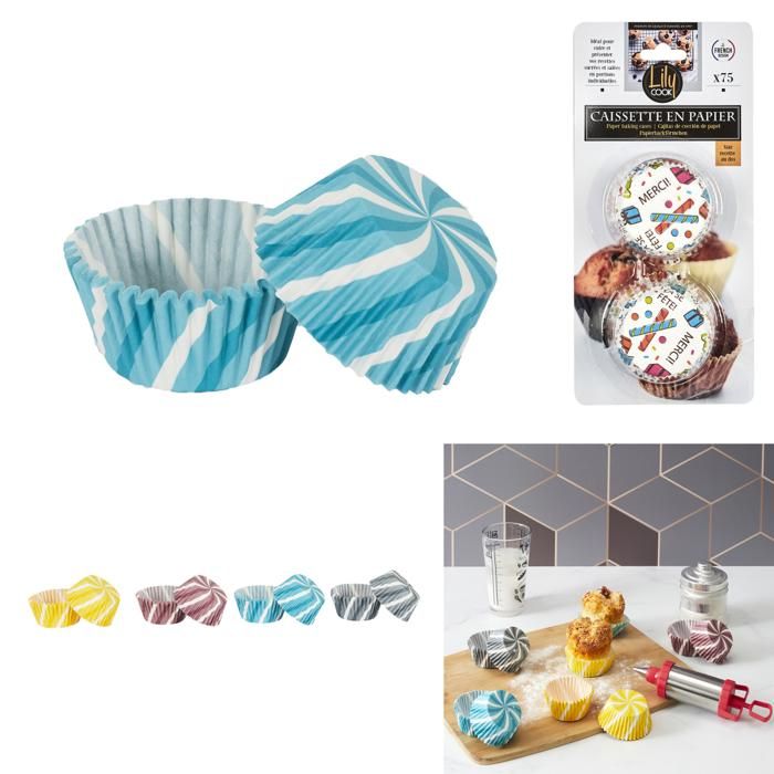 Moule à Muffin - A6/M72 - 7 cm - 75 pièces - Couleur Aléatoire - Papier
