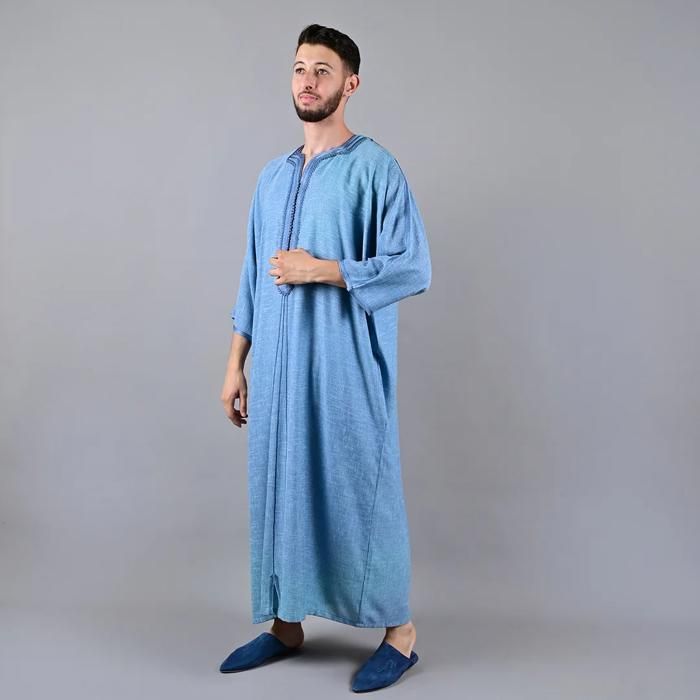 GANDOURA LIN HOMME - BLEU - Marjane Mall - Image 2
