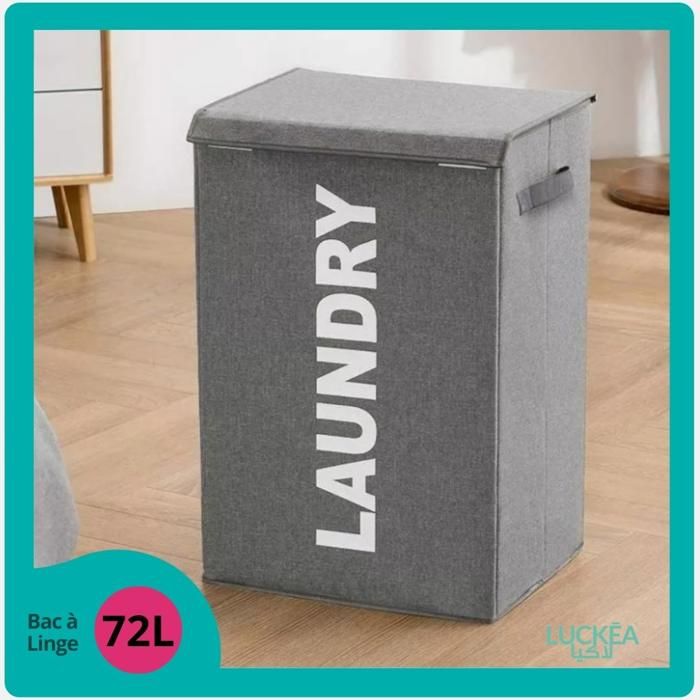 Panier à Linge - Laundry 72L (Gris)