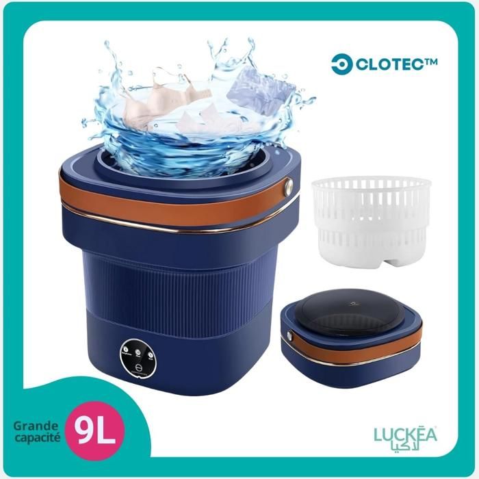 Machine à Laver Pliable Portable 9L (Bleu) - Clotec