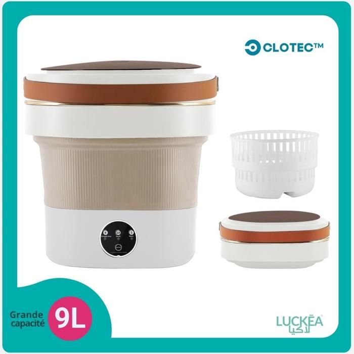 Machine à Laver Pliable Portable 9L (Beige) - Clotec