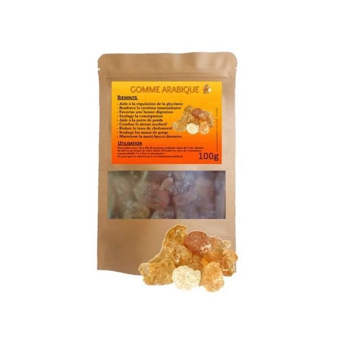 GOMME ARABIQUE Immunité constipation glycémie perte de poids... 100g