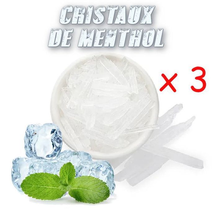 CRISTAUX DE MENTHOL - HUILE ESSENTIELLE DE MENTHE GLACIALE CRISTAL - 3x10g