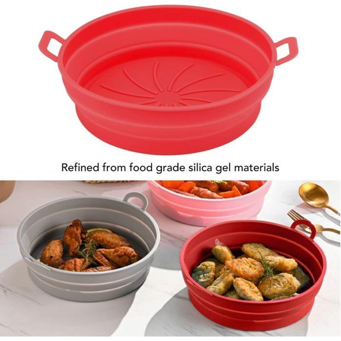 Moules De Cuisson En Silicone Pour Friteuse À Air fryer. rouge