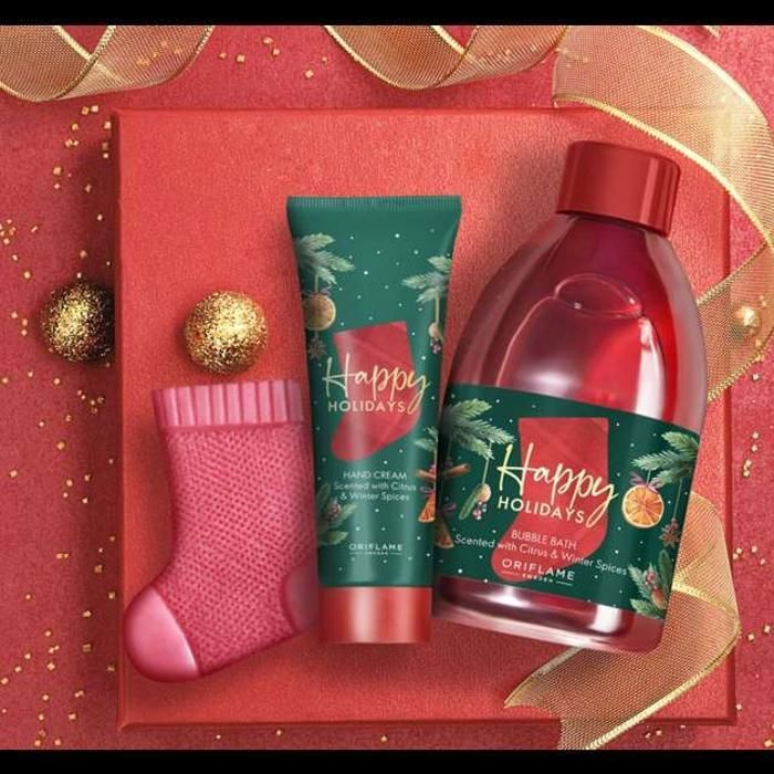 Happy Holidays Set: Savon, Crème des mains, bain moussant