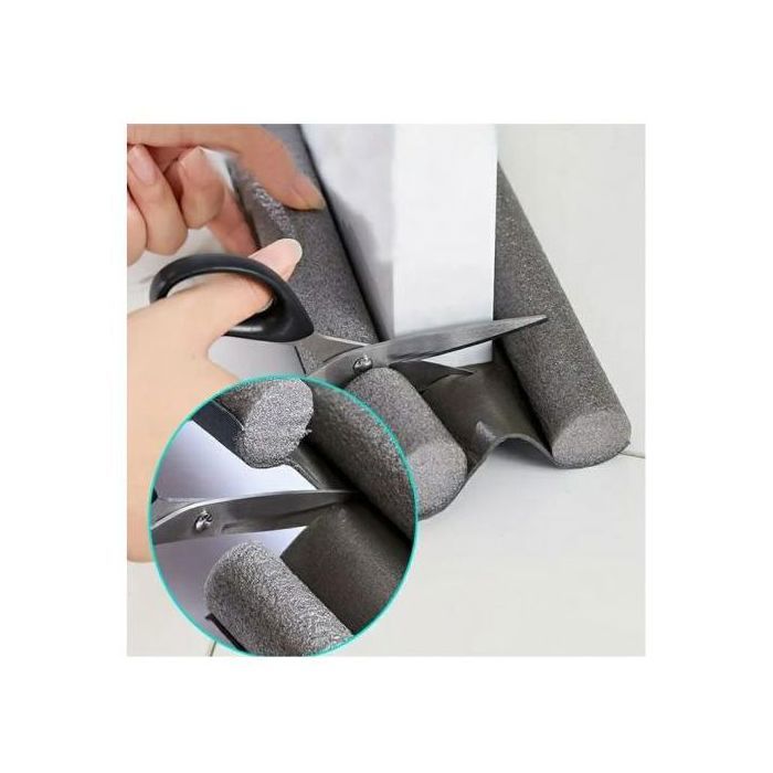 Bas de porte double isolant,Boudin protection contre courants d'air Noir