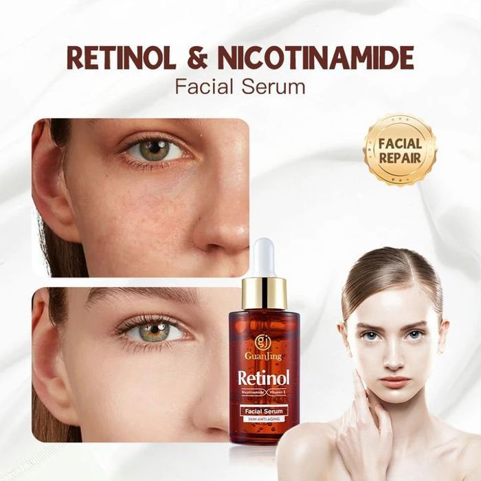 Guanjing Sérum anti-âge pour le visage Rétinol, Nicotinamide, Vitamine E, Hydrate, Éclaircit 40ml