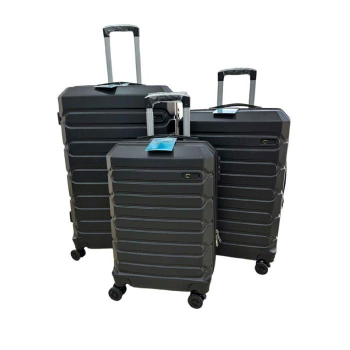 Set valises noires rayures - TOP TRAVEL