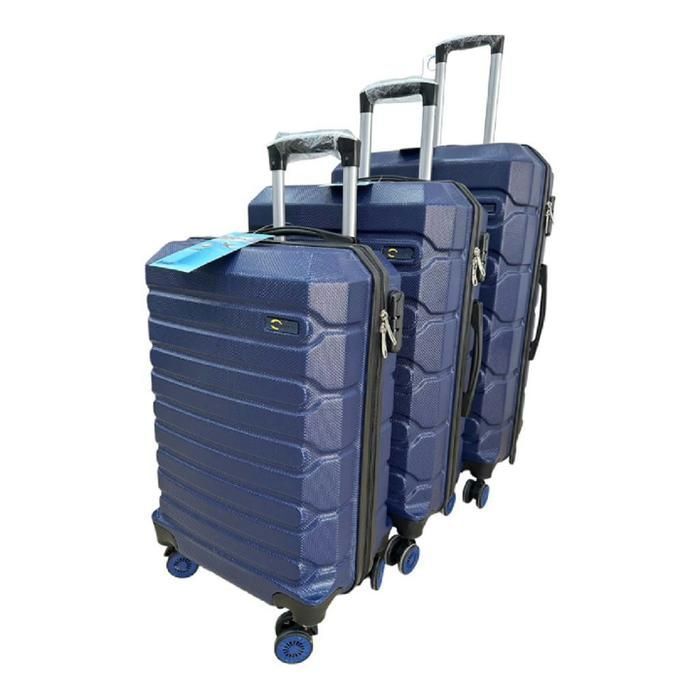 Set valises bleues rayures - TOP TRAVEL