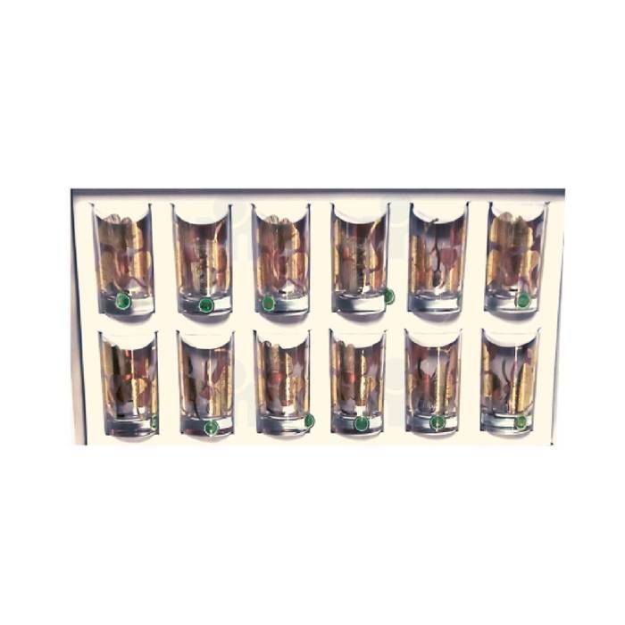 12 verres à thé décorés argentés Ada x15cl