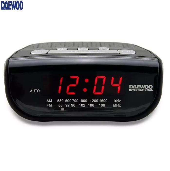 Daewoo Radio reveil Fm digital Snooze excellent son DCR-26 FM/AM Led Rouge