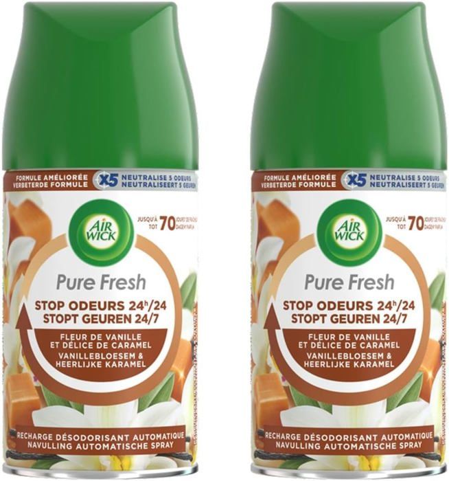 AIR WICK FRESHMATIC RECHARGE FLEUR DE VANILLE ET DÉLICE DE CARAMEL 2pcs