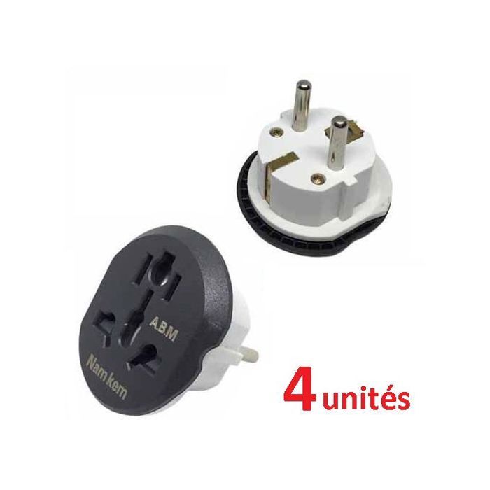 2x Adaptateur prise universel UK US EU AU sans emballage