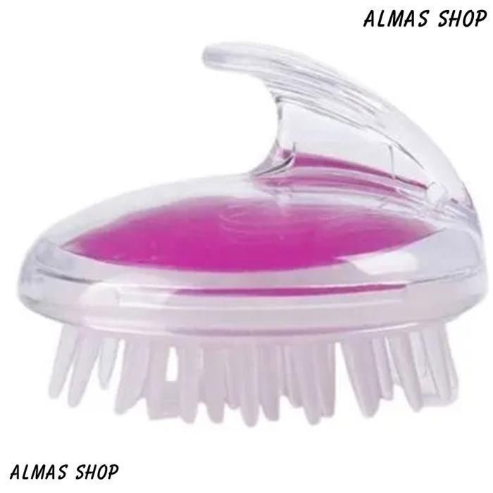 Brosse silicone anti stresse à cheveux doux massage tête shampooing cuir Multicolore