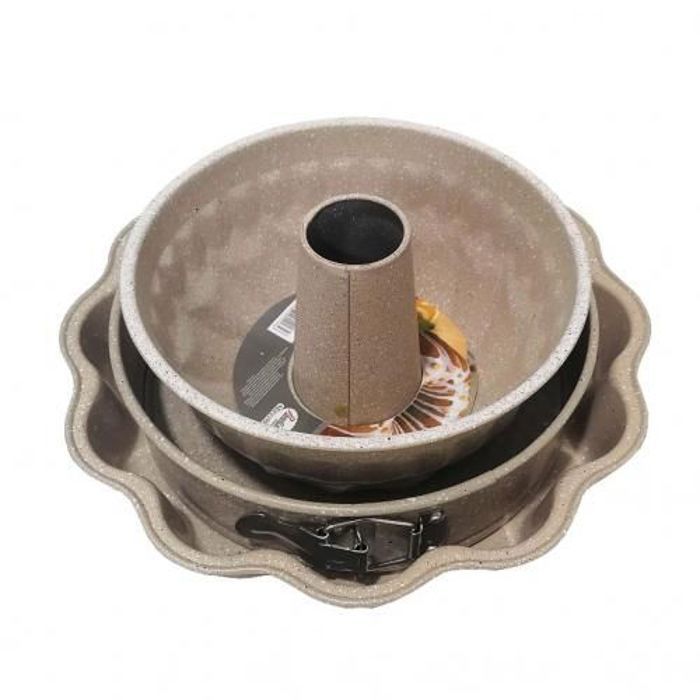 Set de 3 moule à cake Amovible Antiadhésif-Beige