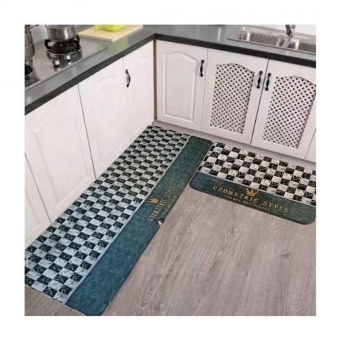 Lot de 2 Tapis de Cuisine antidérapants -Geometric Style