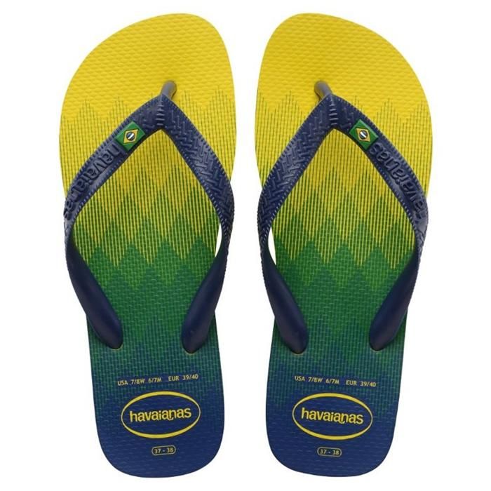 Tongs - HAVAIANAS - BRASIL FRESH - Jaune Citrus/Marine - Caoutchouc - Homme - Marjane Mall - Image 1