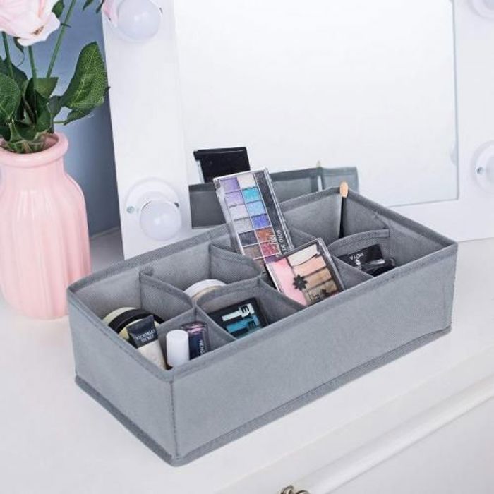 Boîtes de Rangement pour Sous-vêtements de 8 cellules-Gris