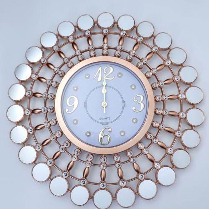 Horloge miroir murale rond : 47-Cuivre