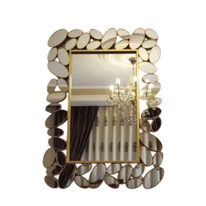 Miroir décoratif  rectangulaire 106x77cm-Doré