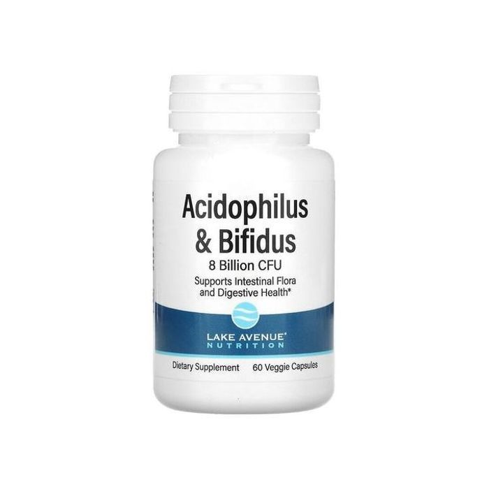 Acidophilus et Bifidus, Mélange probiotique, 8 milliards d'UFC, 60 capsules