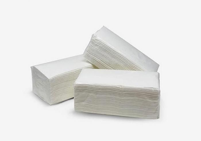 Serviettes en papier - CARICIAS - Zig Zag - 4000 unités - Pure ouate de cellulose - Blanc
