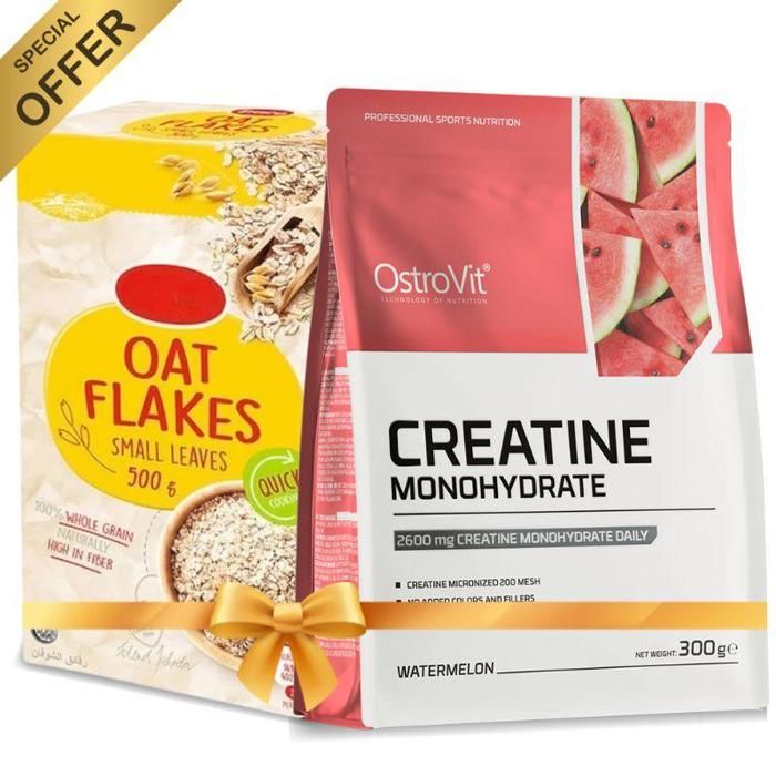 Creatine Monohydrate Micronised 300 g Pastéque + Oat My Day Oatmeal 200g