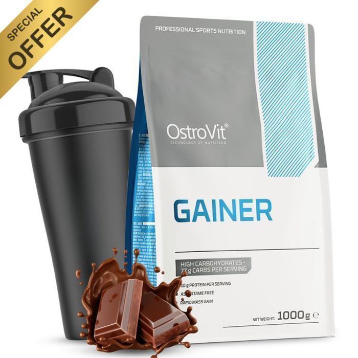 Gainer Pour Prise De Masse -1000 g chocolat + Shaker Gratuit
