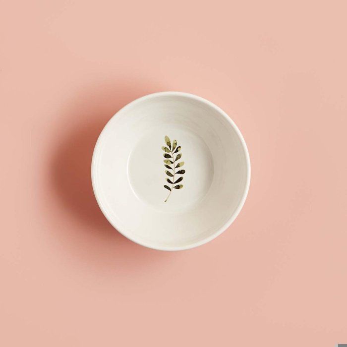Bol à soupe en céramique Leaf blanc (14 cm)