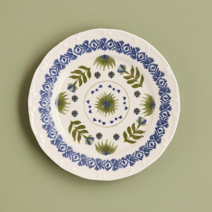 Assiette de service en porcelaine Alessa bleu-vert (25 cm)