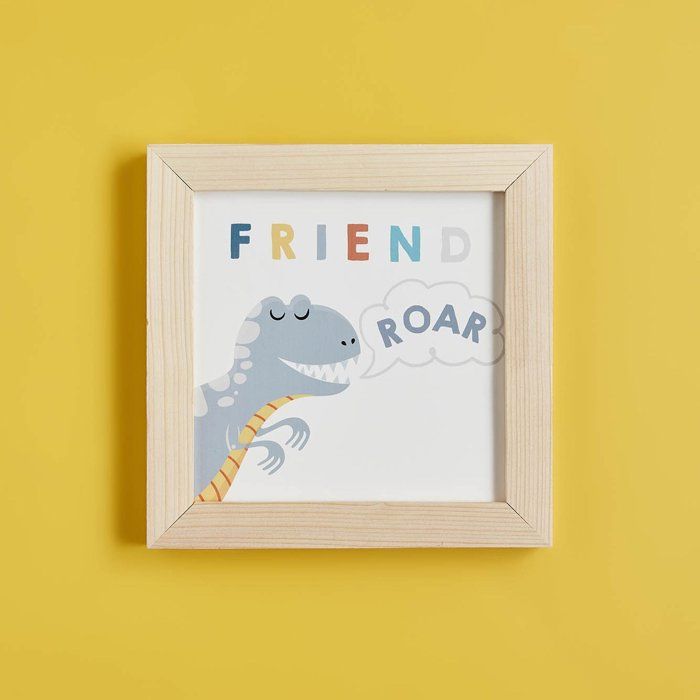 Friend Roar Peinture encadrée Naturel (24x24 cm)