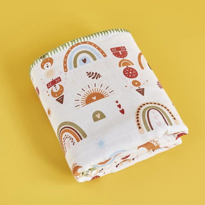 Couette en mousseline Miller 100% coton moutarde (90x100 cm)