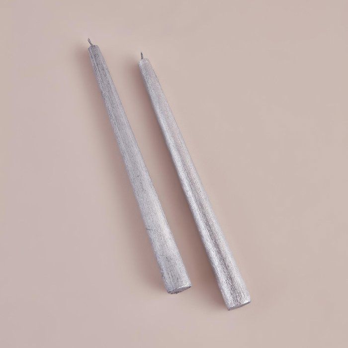 Bougeoir Bougie Set de 2 Argent
