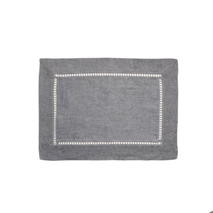 Set de table - Élégance - 100% Lin - Anthracite - 35x50 cm - Lavable en machine