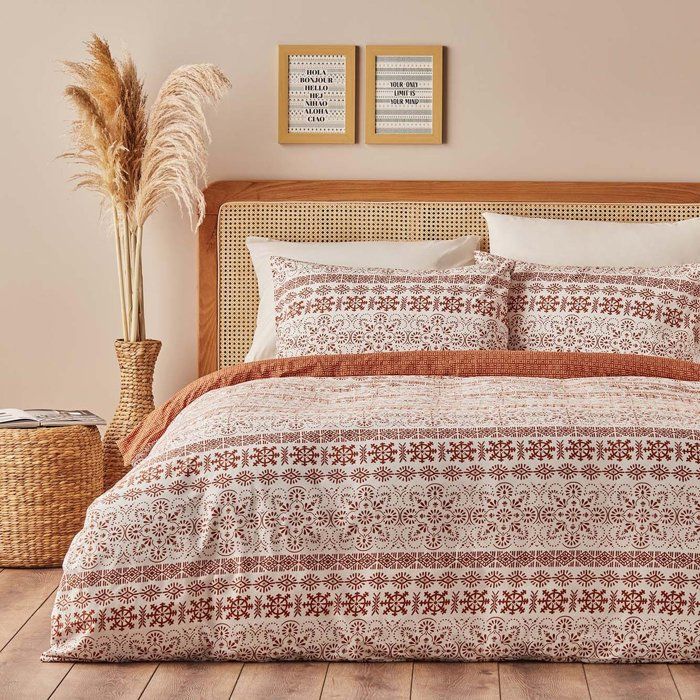 Parure de lit simple Ranforce Vibrant 100 % coton, carreaux (160 x 220 cm)
