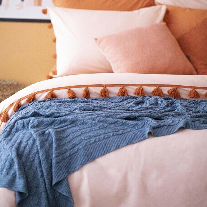 Parure de lit - Ranforce - Tanora - 100% coton - Super king size - Saumon (260x240 cm)
